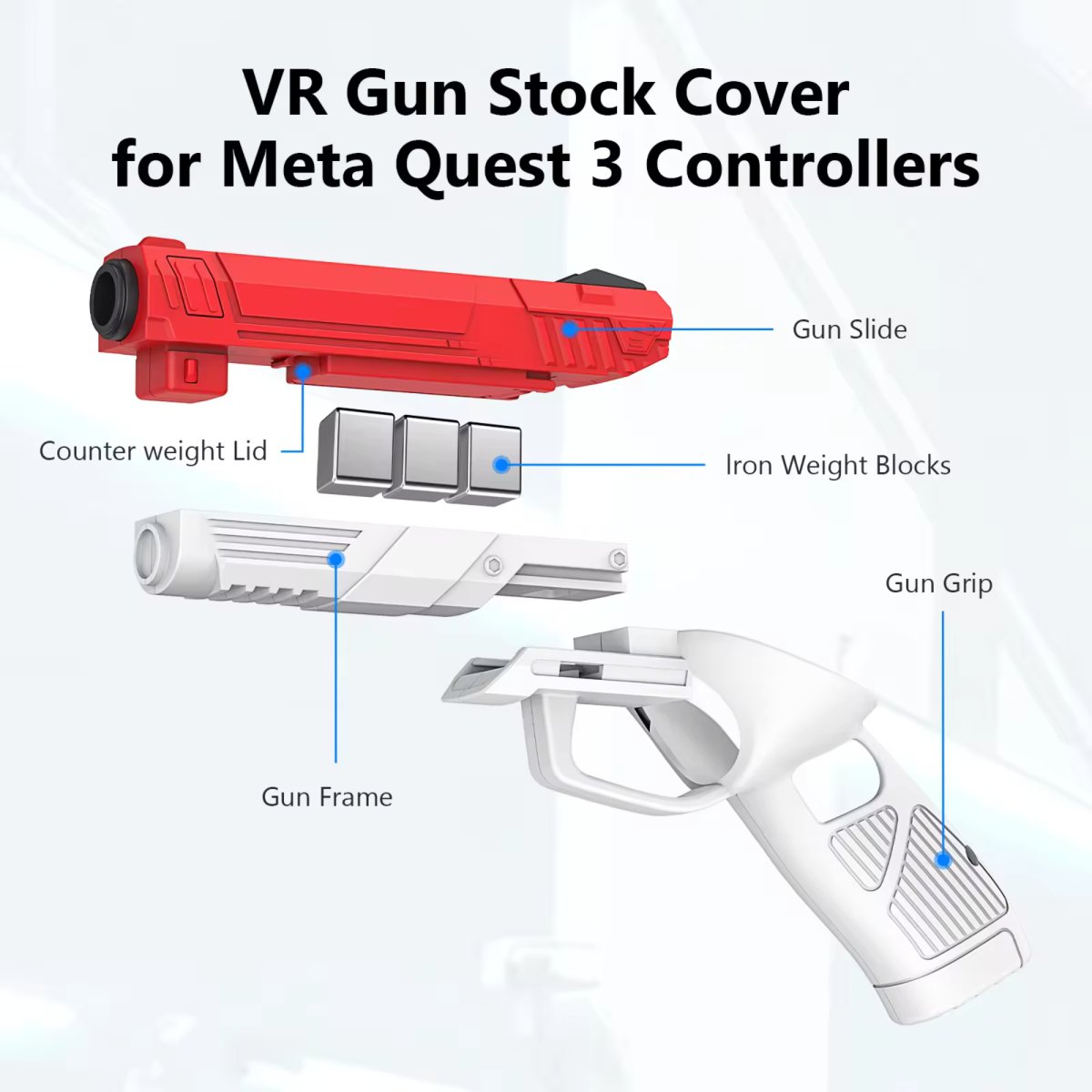 Controller Types Gun VortexVR Gun Controller v2.0 for Meta Quest 3 / 3S (Toy Replica)